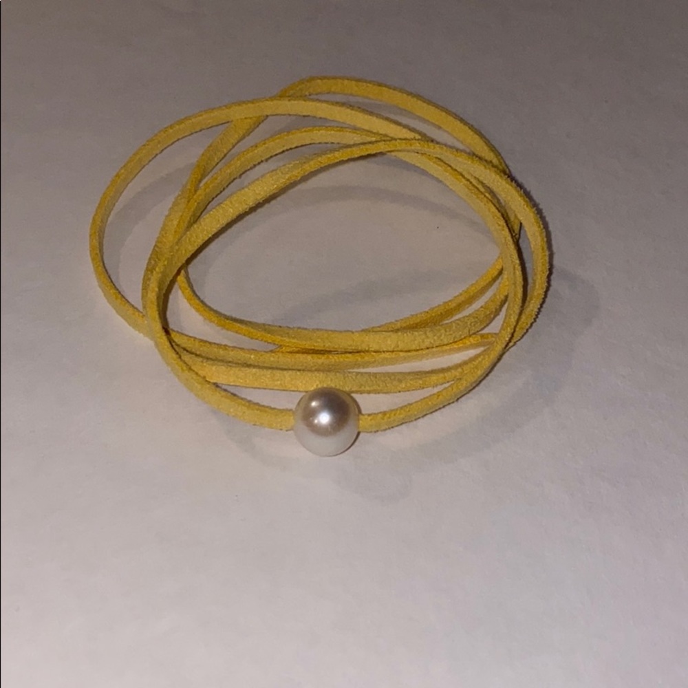 Suede & pearl necklace/bracelet
